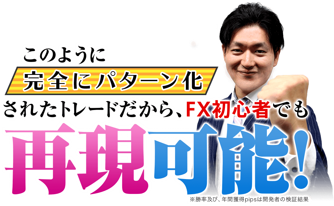 このように完全にパターン化されたトレードだから、FX初心者でも再現可能！